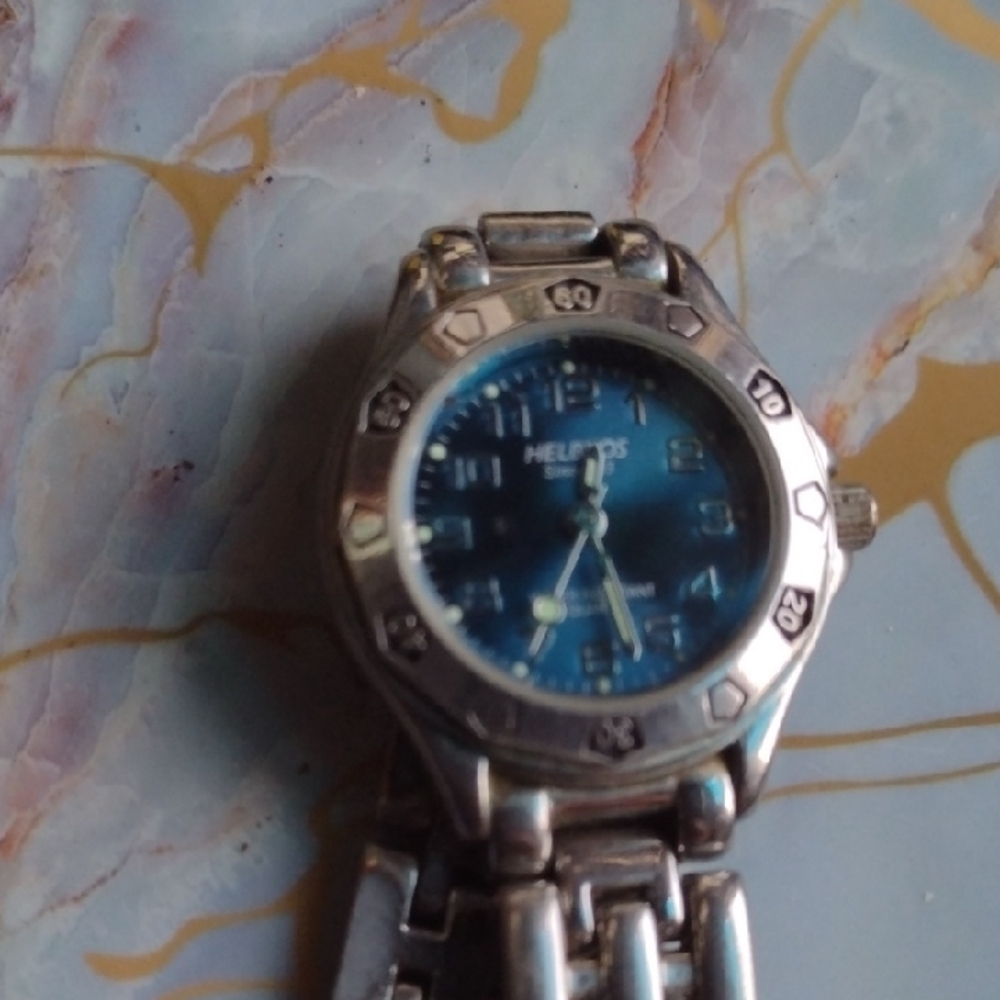 Women's Helbros Silver and Blue Watch